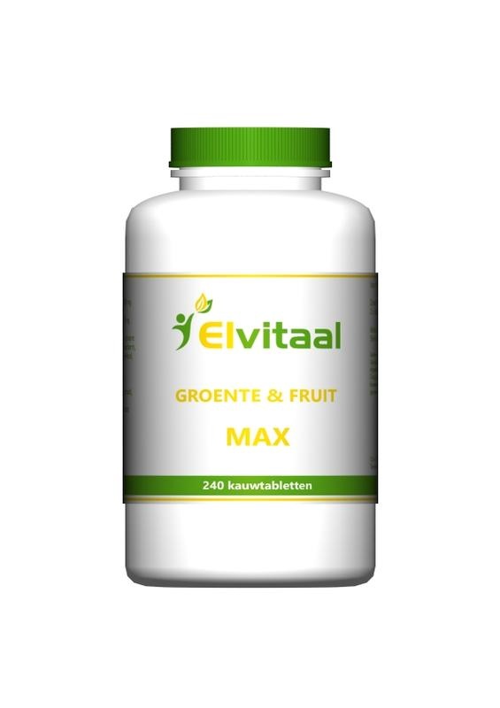 Elvitaal/elvitum Groente en fruit max (240 Kauwtabletten) Elvitaal/elvitum Groente en fruit max (240 Kauwtabletten)