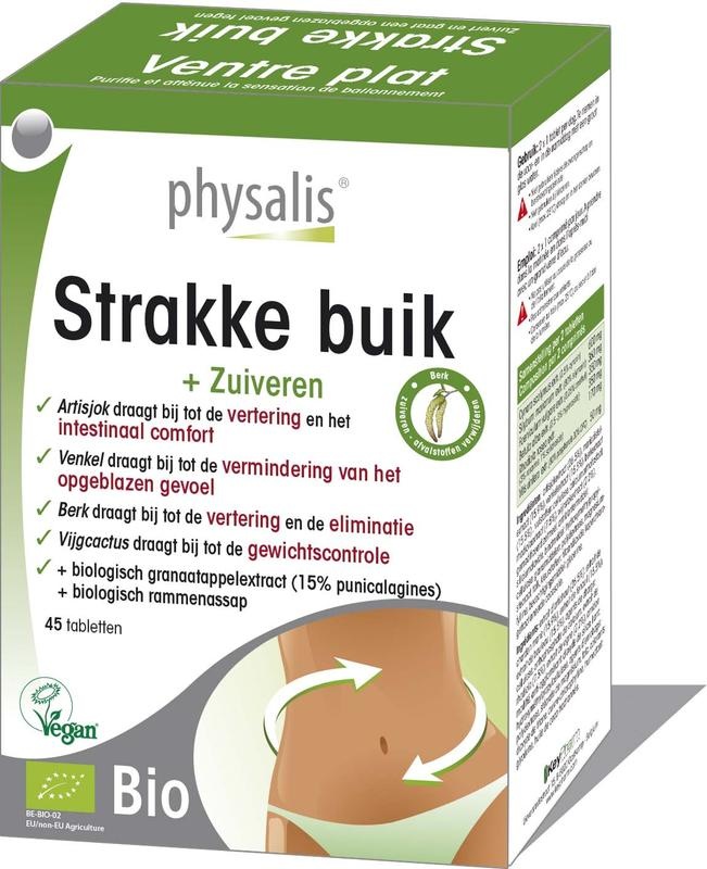 Physalis Strakke buik bio (45 Tabletten) Physalis Strakke buik bio (45 Tabletten)