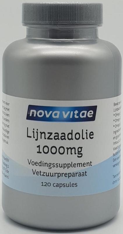 Nova Vitae Lijnzaadolie 1000 mg puur (flaxseed oil) (120 capsules)