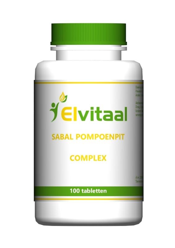 Elvitaal/elvitum Sabal pompoenpit complex (100 Tabletten) Elvitaal/elvitum Sabal pompoenpit complex (100 Tabletten)
