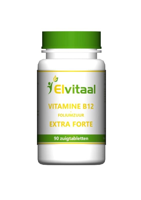 Elvitaal Elvitaal/elvitum Vitamine B12 extra forte + foliumzuur (90 Zuigtab)