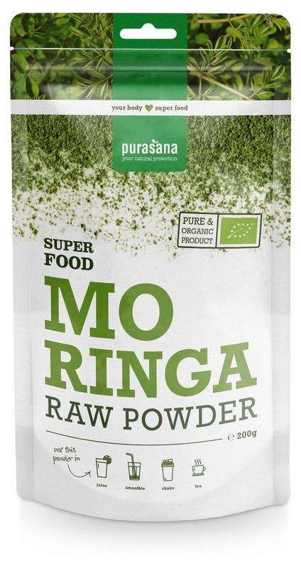Purasana Moringa poeder/poudre vegan bio (200 Gram) Purasana Moringa poeder/poudre vegan bio (200 Gram)