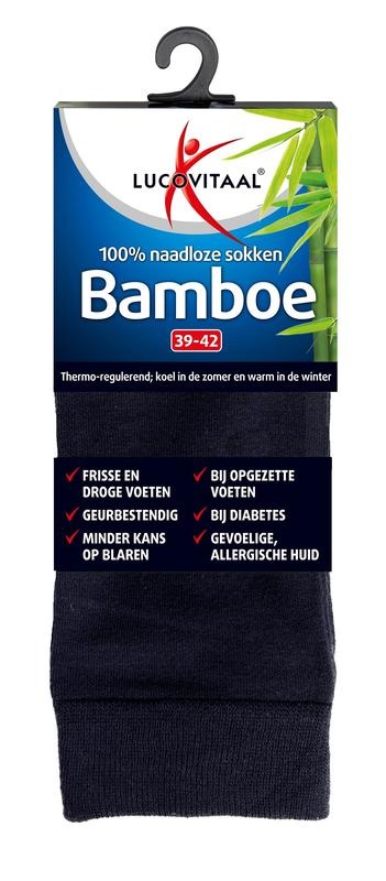 Lucovitaal Lucovitaal Bamboe sok lang blauw maat 39-42 (1 Paar)