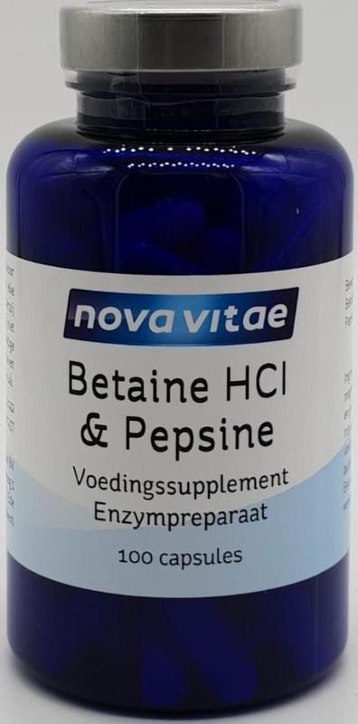 Nova Vitae Betaine HCL 648 mg & pepsine 150 mg (100 capsules)