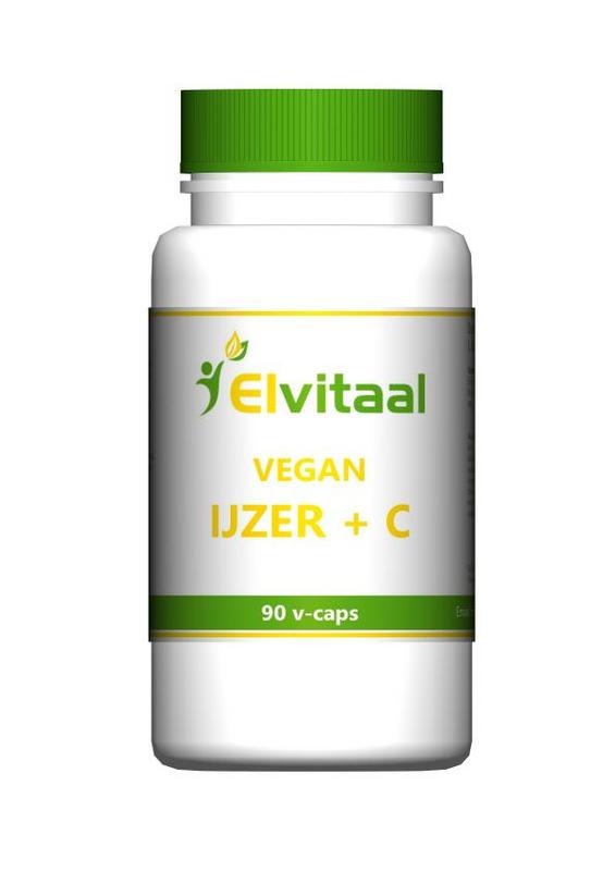 Elvitaal Elvitaal/elvitum IJzer met vitamine C vegan (90 caps)