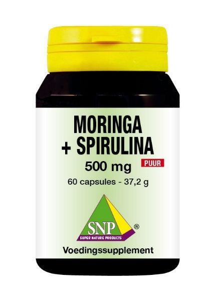 SNP SNP Moringa & spirulina 500 mg puur (60 caps)