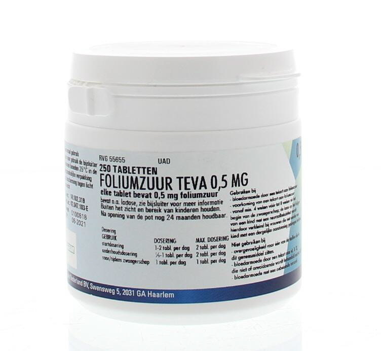 Pharmachemie Teva Foliumzuur 0.5 (250 tab)