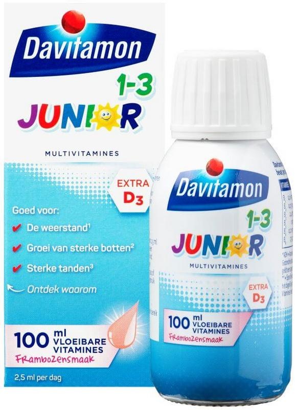 Davitamon Davitamon Junior 1+ vloeibare vitamines framboos (100 ml)