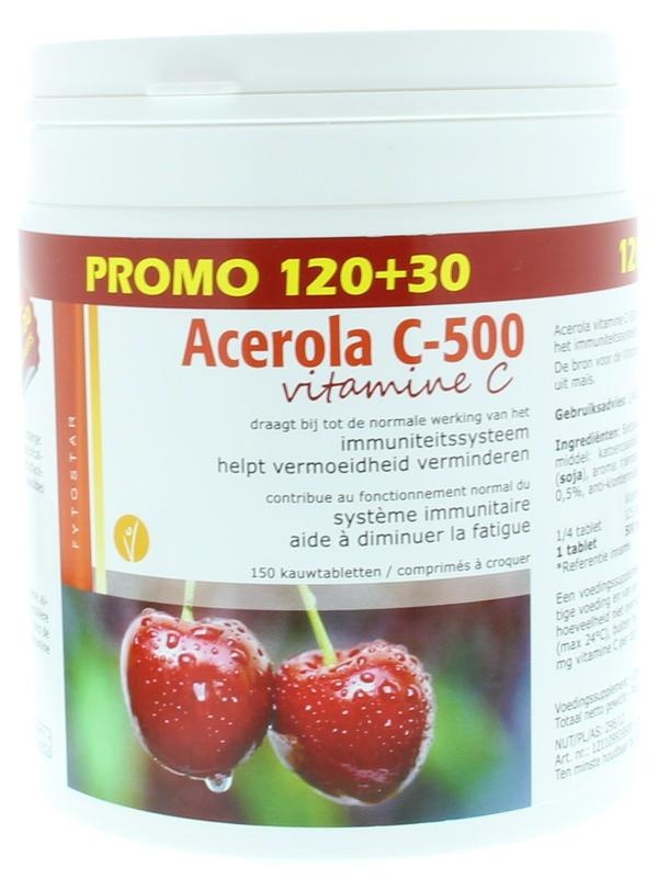 Fytostar Fytostar Acerola vitamine C 500 kauw (150 tab)