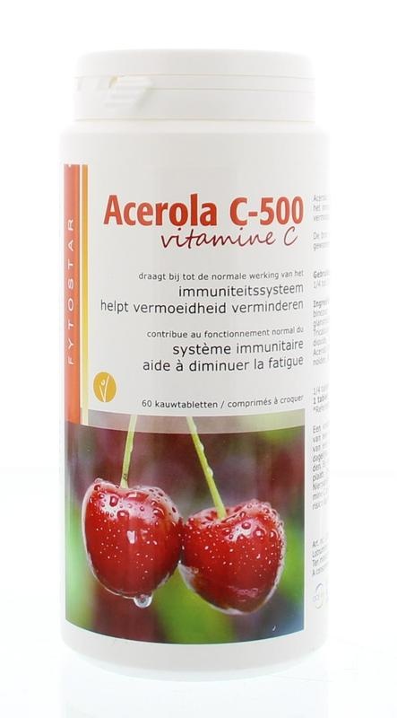 Fytostar Fytostar Acerola vitamine C500 kauwtablet (60 tab)