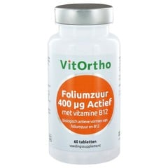 Foliumzuur 400 mcg met vitamine B12 (60 tab)