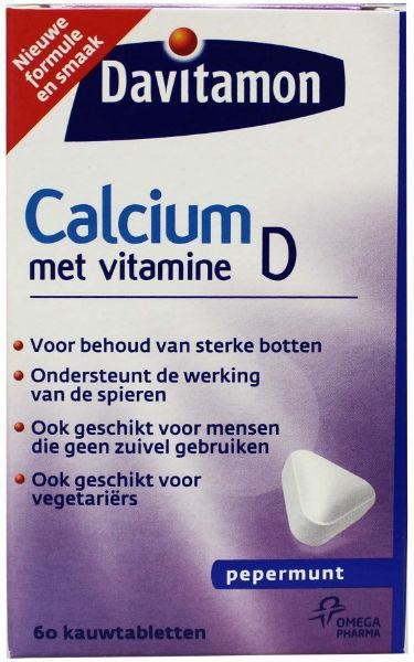 Davitamon Davitamon Calcium & D3 mint (60 Kauwtab)