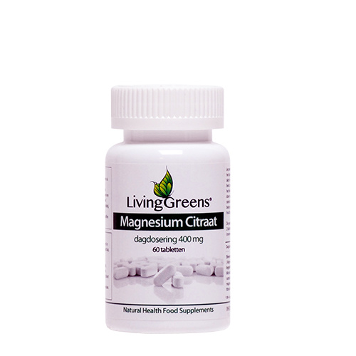 Livinggreens Magnesium citraat 400 mg (60 tabletten)