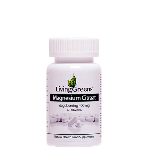 Livinggreens Livinggreens Magnesium citraat 400mg (60 tab)