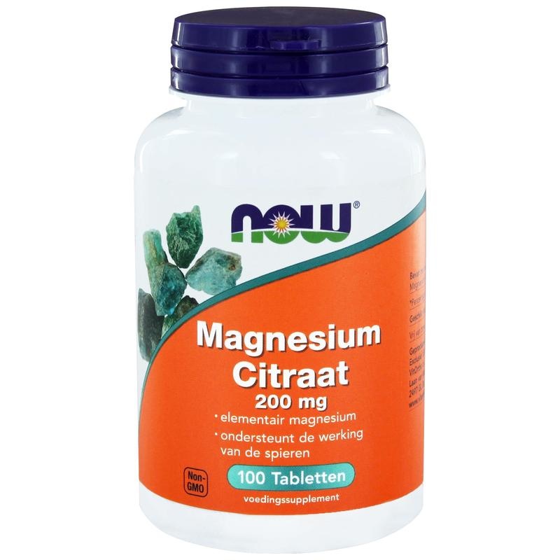 Now NOW Magnesium citraat 200 mg (100 tab)