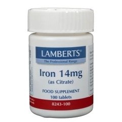 Lamberts IJzer citraat 14mg (100 tab)