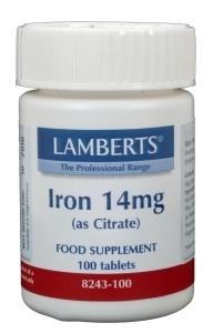 Lamberts Lamberts IJzer citraat 14mg (100 tab)