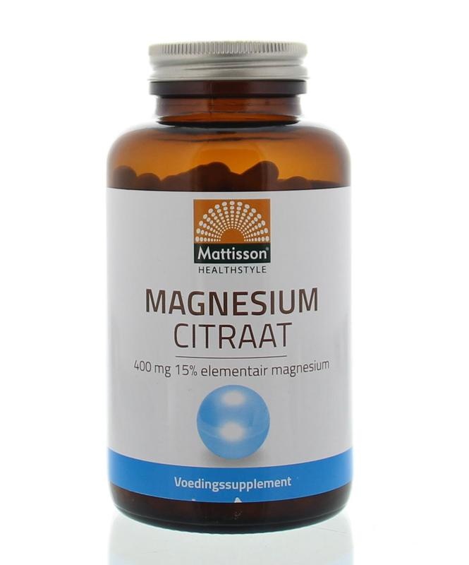 Mattisson Mattisson Active magnesium citraat 400mg (180 vega caps)