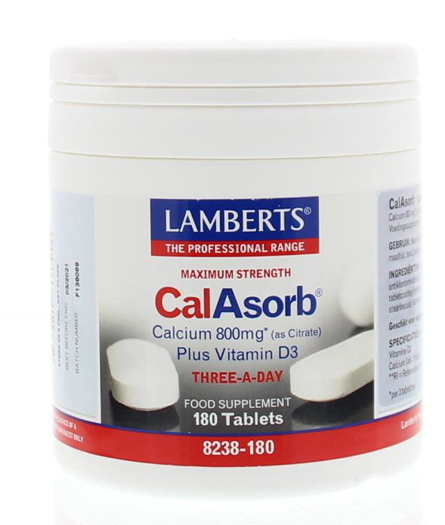 Lamberts Lamberts CalAsorb (calcium citraat) & Vitamine D3 (180 tab)