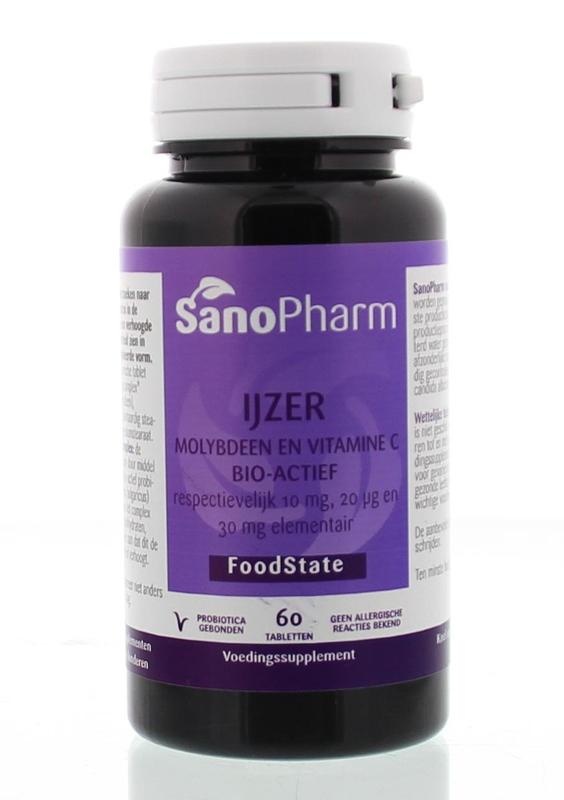 Sanopharm Sanopharm IJzer 10 mg & moly 20 mcg & C 30 mg (60 tab)