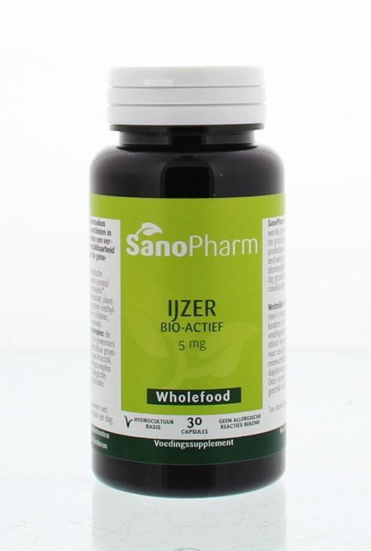 Sanopharm Sanopharm IJzer 5 mg wholefood (30 caps)