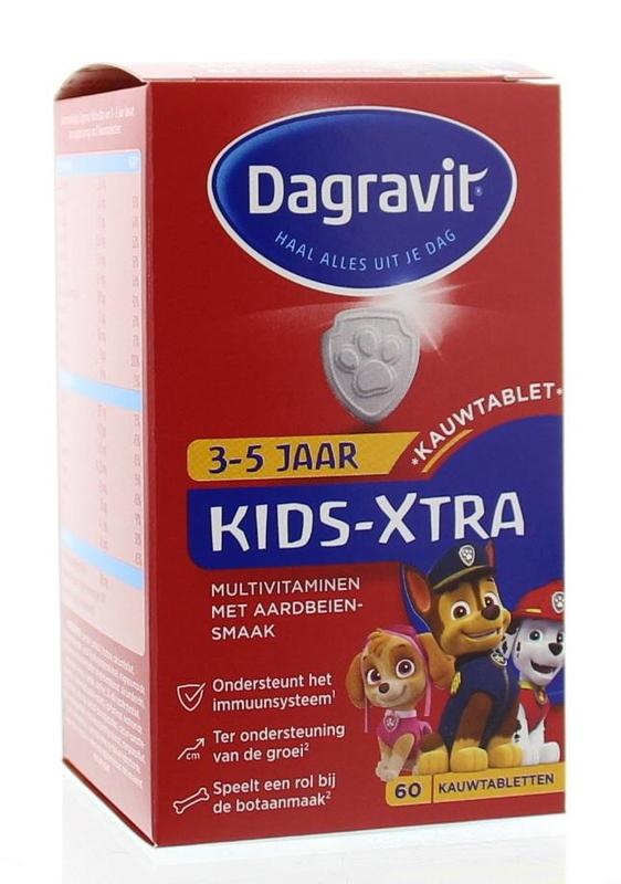 Dagravit Dagravit Multi kids aardbei 3-5 jaar (60 Kauwtab)