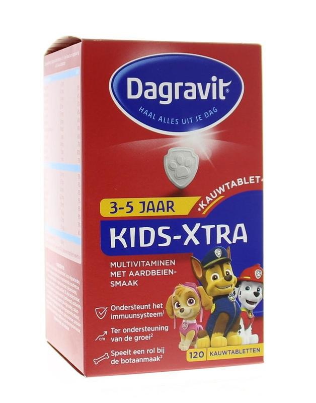 Dagravit Multi kids framboos 3-5 jaar (120 Kauwtabletten) Dagravit Multi kids framboos 3-5 jaar (120 Kauwtabletten)