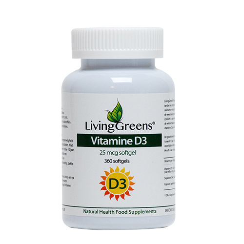 Livinggreens Vitamine D3 25 mcg (360 softgels)