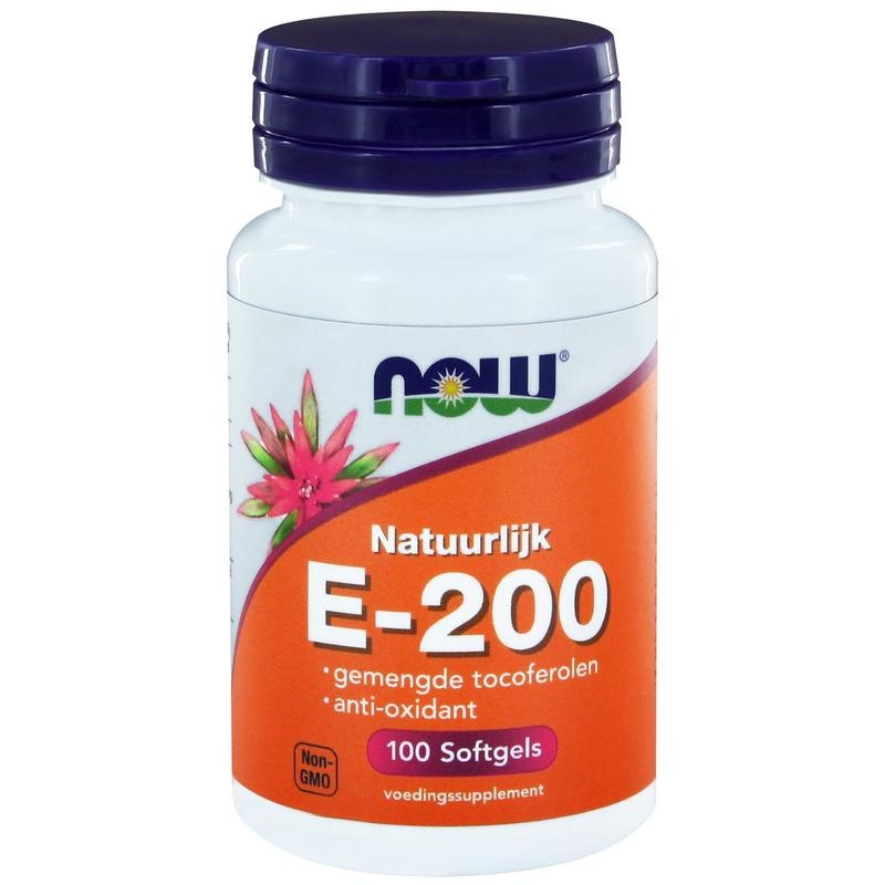 Now NOW Vitamine E-200 natuurlijke gemengde tocoferolen (100 softgels)