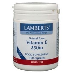 Vitamine E 250IE natuurlijk (100 Vegetarische capsules)
