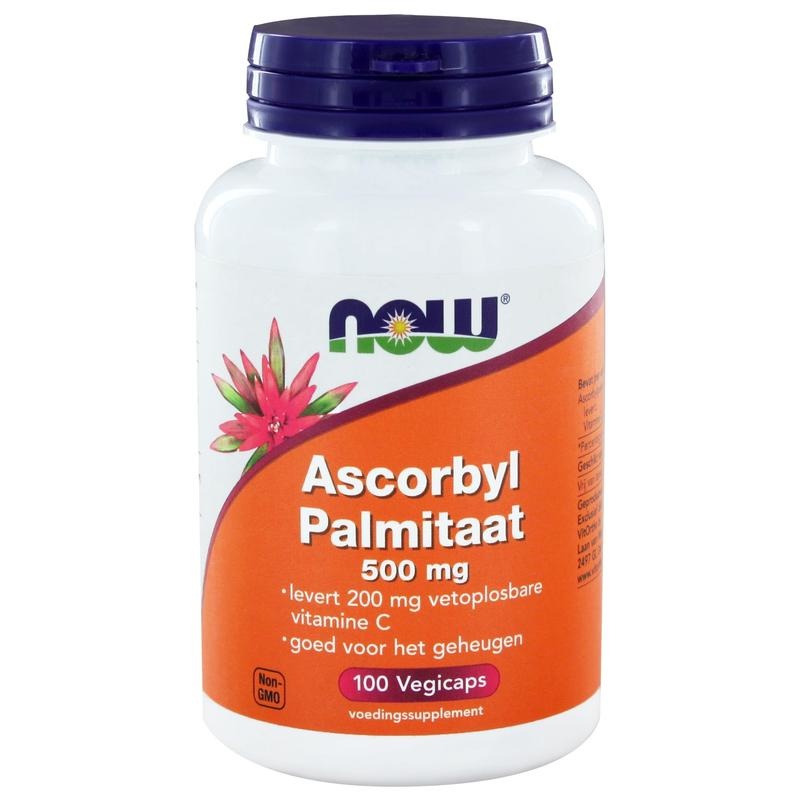 NOW Ascorbyl palmitaat Vitamine C 500 mg (100 vcaps) NOW Ascorbyl palmitaat Vitamine C 500 mg (100 vcaps)