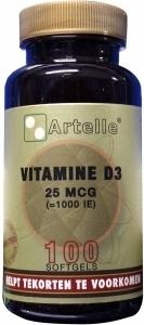 Artelle Artelle Vitamine D3 25mcg (100 Softgels)