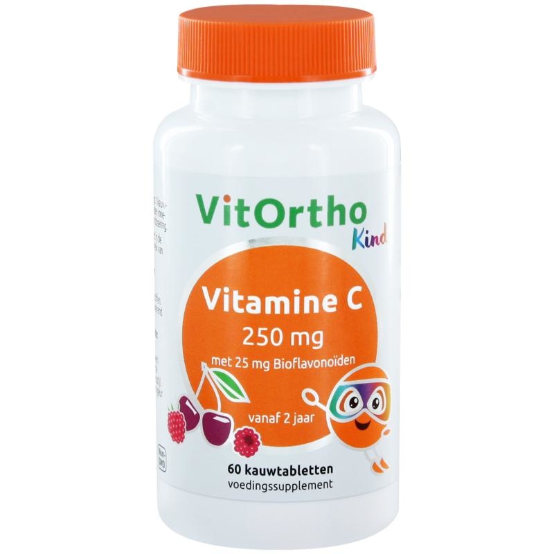 VitOrtho VitOrtho Vitamine C 250 mg met 25 mg bioflavonoiden (kind) (60 kauwtabl)