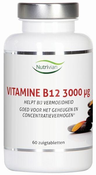 Nutrivian Nutrivian Vitamine B12 methylcobalamine 3 mg (60 Zuigtab)