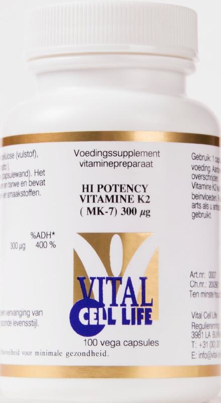 Vital Cell Life Vitamin K2 300 mcg hi potency (100 capsules)