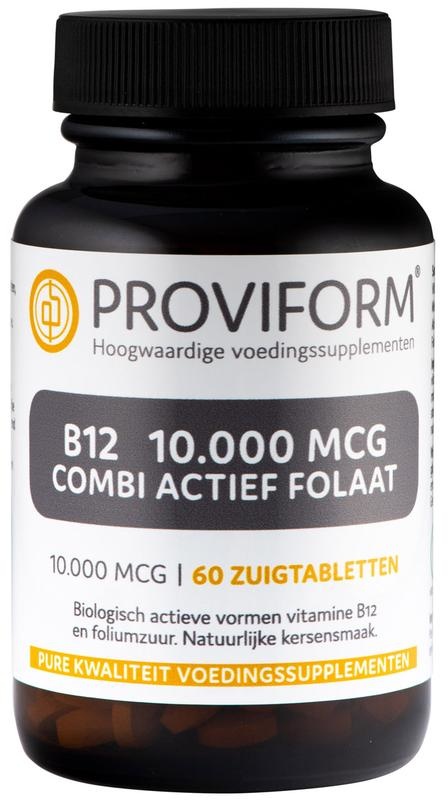 Proviform Proviform Vitamine B12 10.000 mcg combi actief folaat (60 Zuigtab)