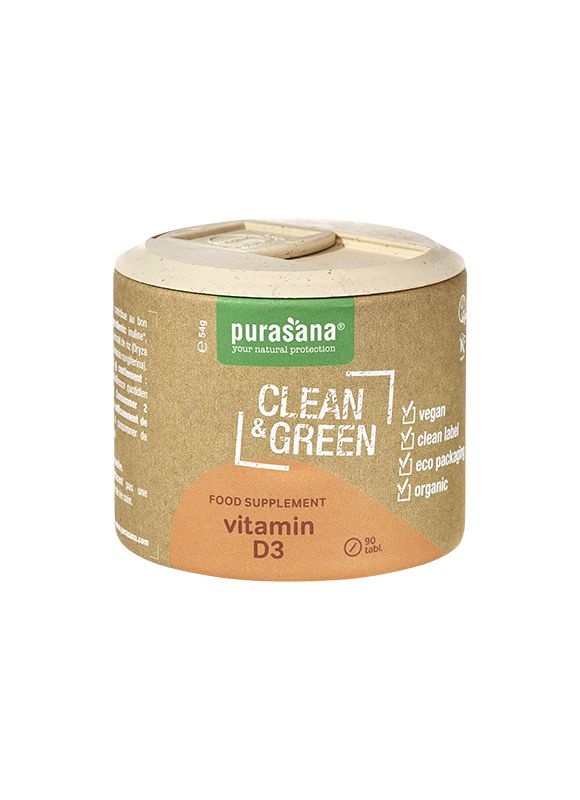 Purasana Purasana Clean & green vitamine D3 vegan bio (90 tab)