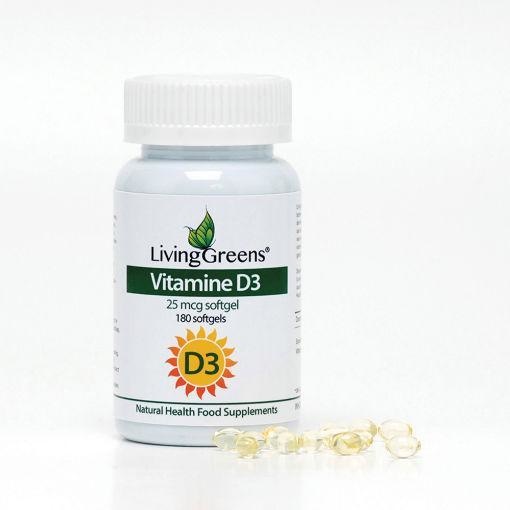 Livinggreens Vitamine D3 25 mcg (180 softgels)