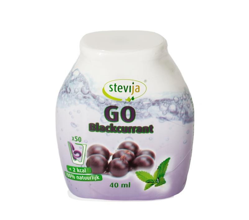 Stevija Stevija Stevia limonadesiroop go blackcurrant (40 ml)