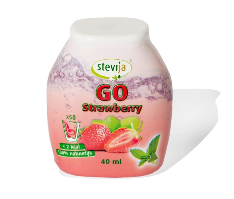 Stevija Stevija Stevia limonadesiroop go strawberry (40 ml)