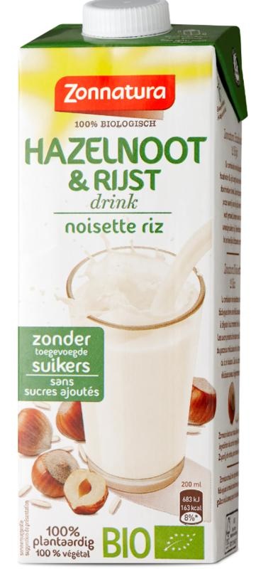 Zonnatura Zonnatura Rijst hazelnoot drink bio (1 ltr)