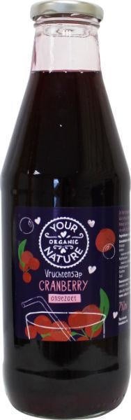 Your Organic Nat Your Organic Nat Vruchtensap cranberry ongezoet bio (750 ml)