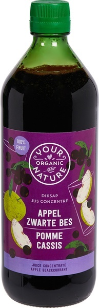 Your Organic Nat Your Organic Nat Diksap appel zwarte bes bio (750 ml)