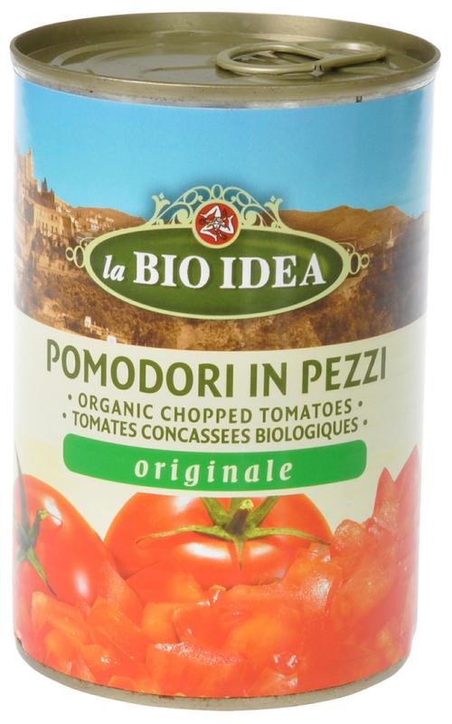 Bioidea Bioidea Tomatenstukjes in blik bio (400 gr)