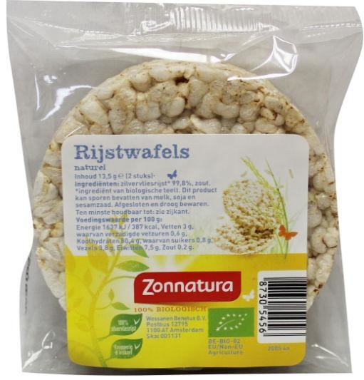 Zonnatura Zonnatura Rijstwafels naturel duo bio (14 gr)