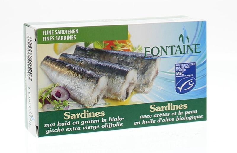 Fontaine Fontaine Sardines met huid en graat (120 gr)