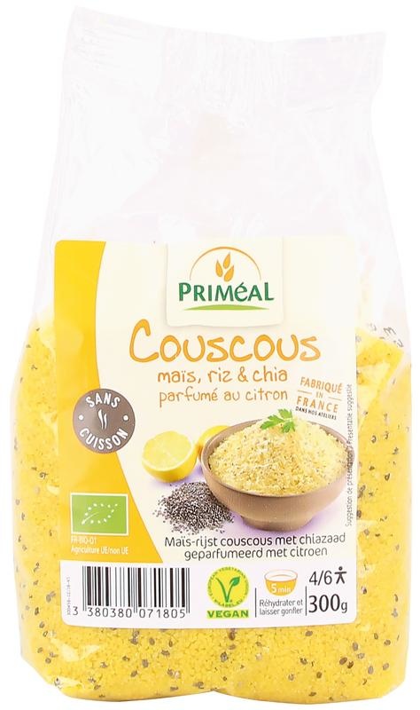 Primeal Primeal Couscous mais rijst en chia citroen bio (300 gr)