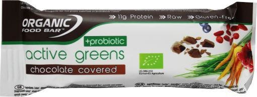 Organic Food Bar active greens covered probiotica bio (68 gr)