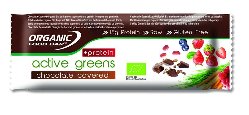 Organic Food Bar active greens chocolade c protein (75 gram)