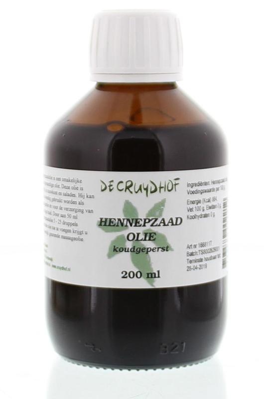 Cruydhof Hennepzaadolie koudgeperst (200 ml)